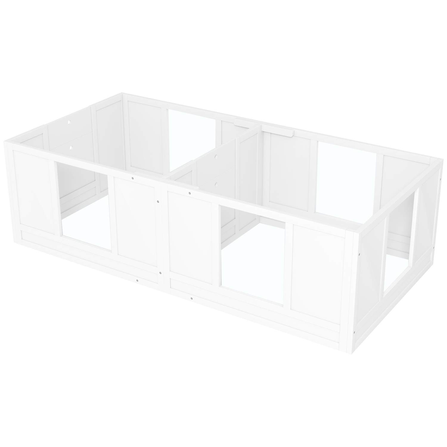 Hvalpeboks til hvalpe, hvalpeløb med vandtæt og vaskbar måtte, justerbar dør, hvalpekravlegård med 2 rum design til små hunde, 1