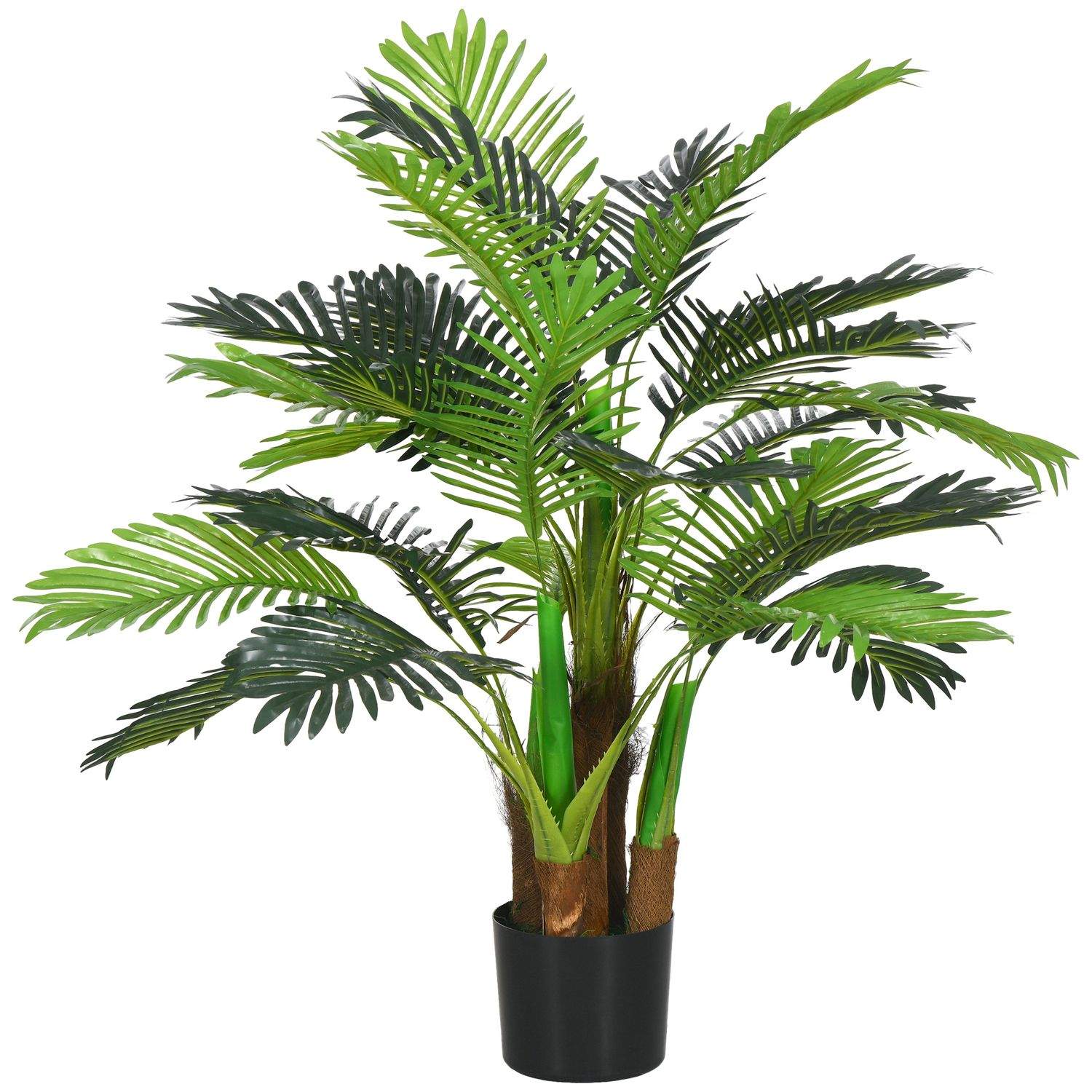 Kunstige planter, kunstig palme, 100 cm kunstig plante med 27 grene, stueplante, kunstigt træ, plantedekoration til indendørs, u