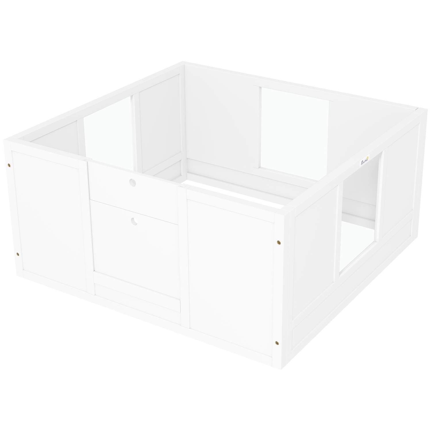 Hvalpeboks til hvalpe, hvalpeløb med justerbar dør, skridsikre trædepuder, hvalpekravlegård til mellemstore hunderacer, 100 x 96