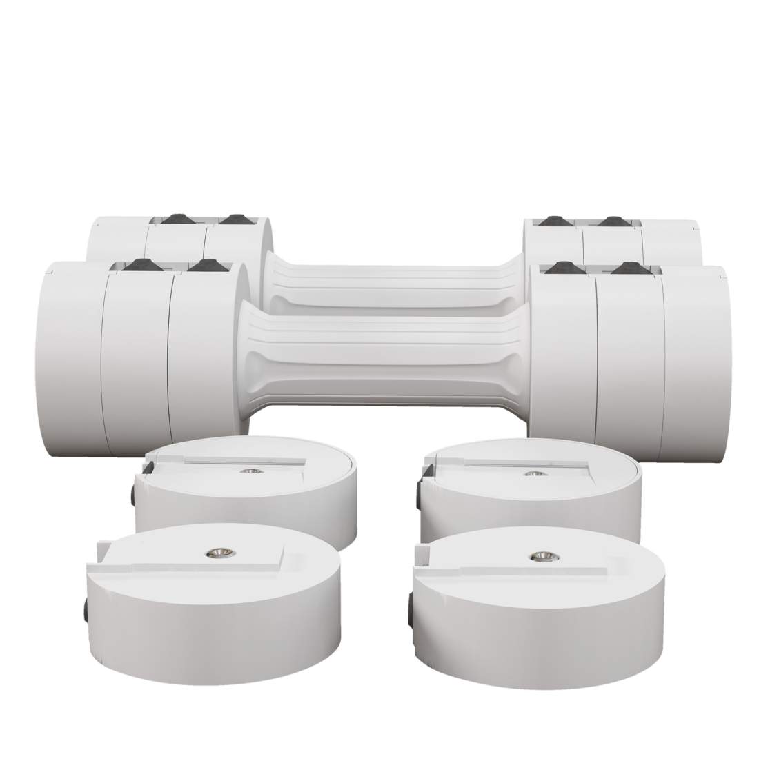 2 x 2,5 kg hantlar, justerbara vikt hantlar, 1,1/1,8/2,5 kg per hantel, golvvänligt plasthus, för dam och herr, vit | Sport & Fritid - Träning | Pryloteket