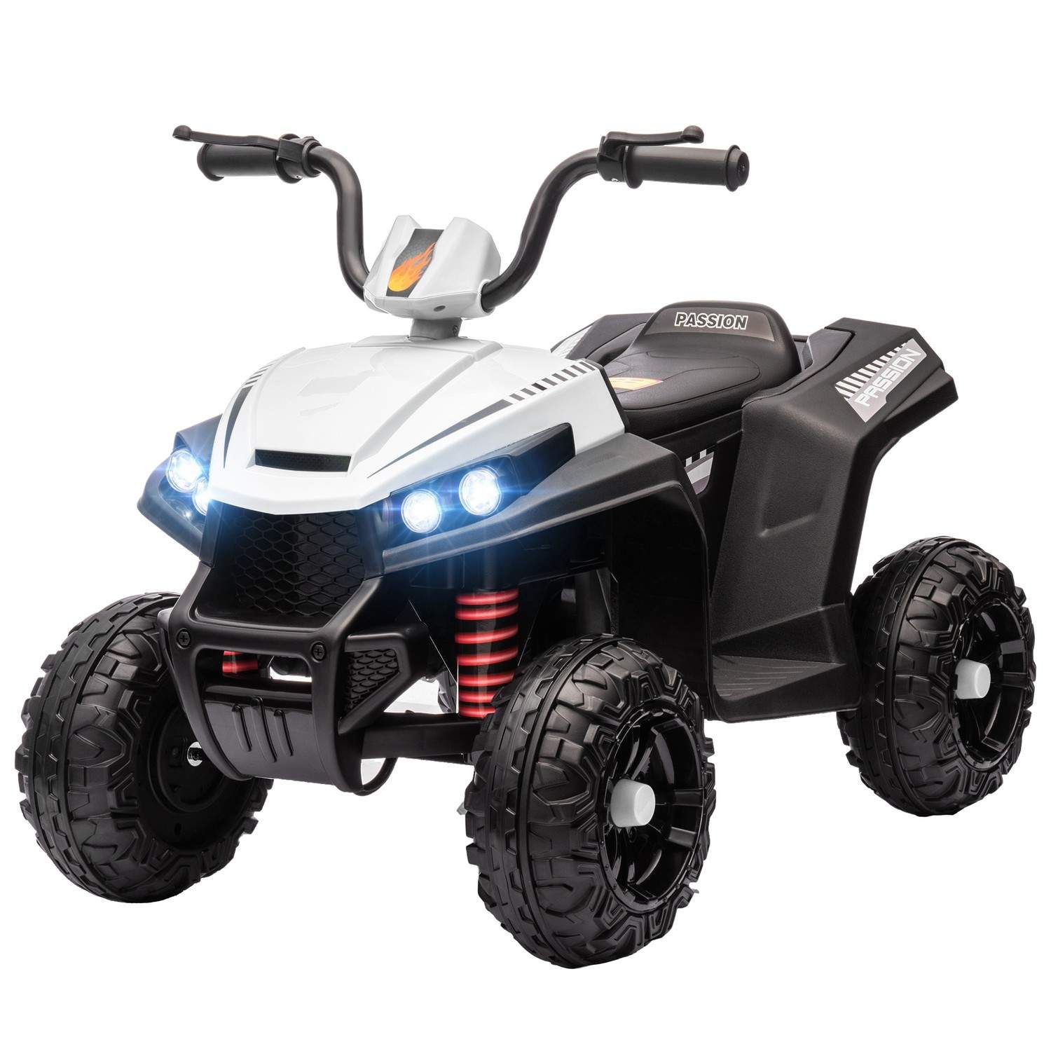 Elektrisk quad til børn 12V børnequad med 4-hjulsophæng, MP3 musikafspiller, børnebil med forlygte, frem- og bakgear, til 3-5 år