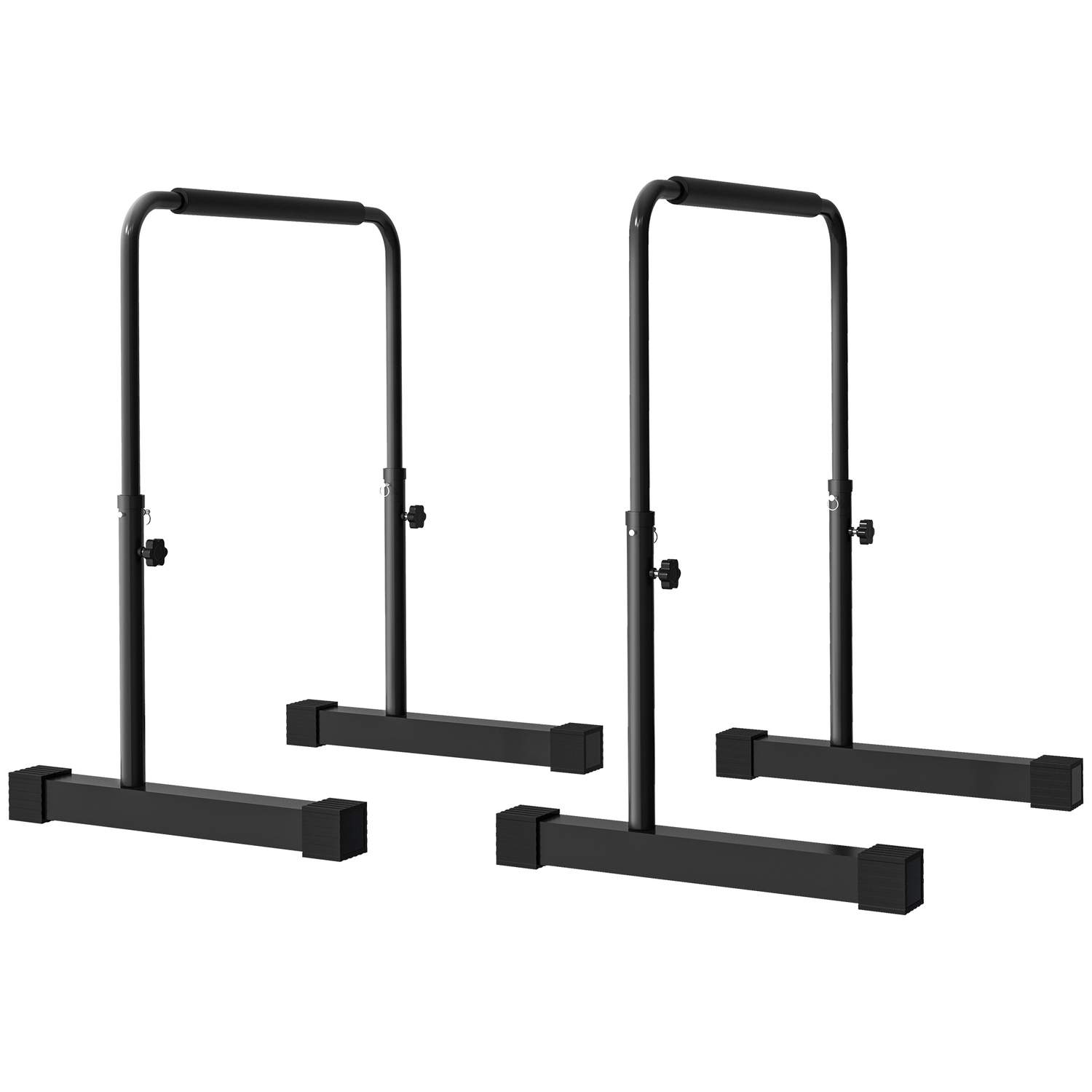 Dip Bars Sæt med 2 Non-Slip Dip Station 80-100 cm Højdejusterbare fitness-paralletter til muskeltræning og styrketræning Stål So