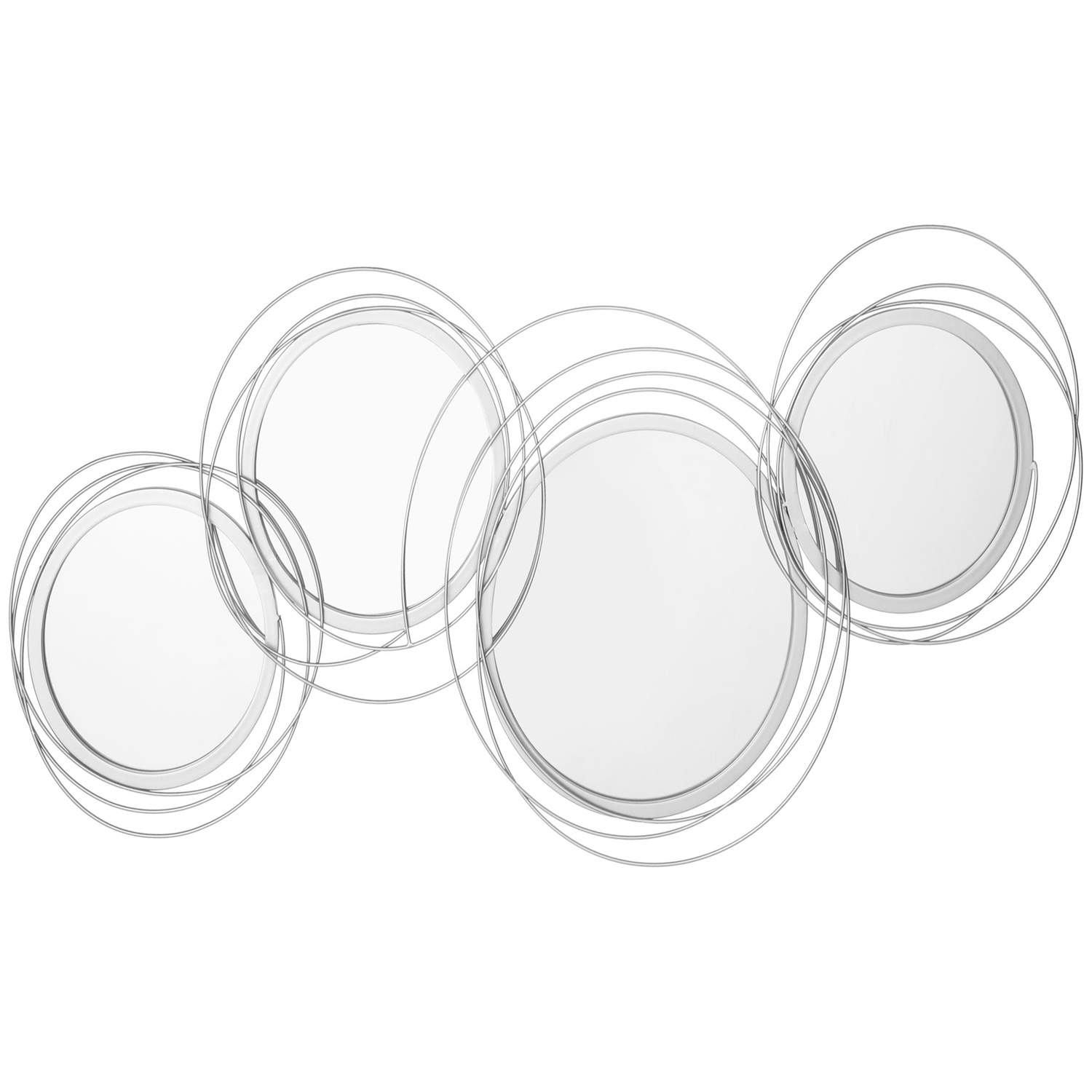 3 peilin setti seinäkoristeeksi, seinäkoristelu 4 pyöreällä peilillä, olohuoneen sisustus, seinäpeili, eteisen peili, seinätaide