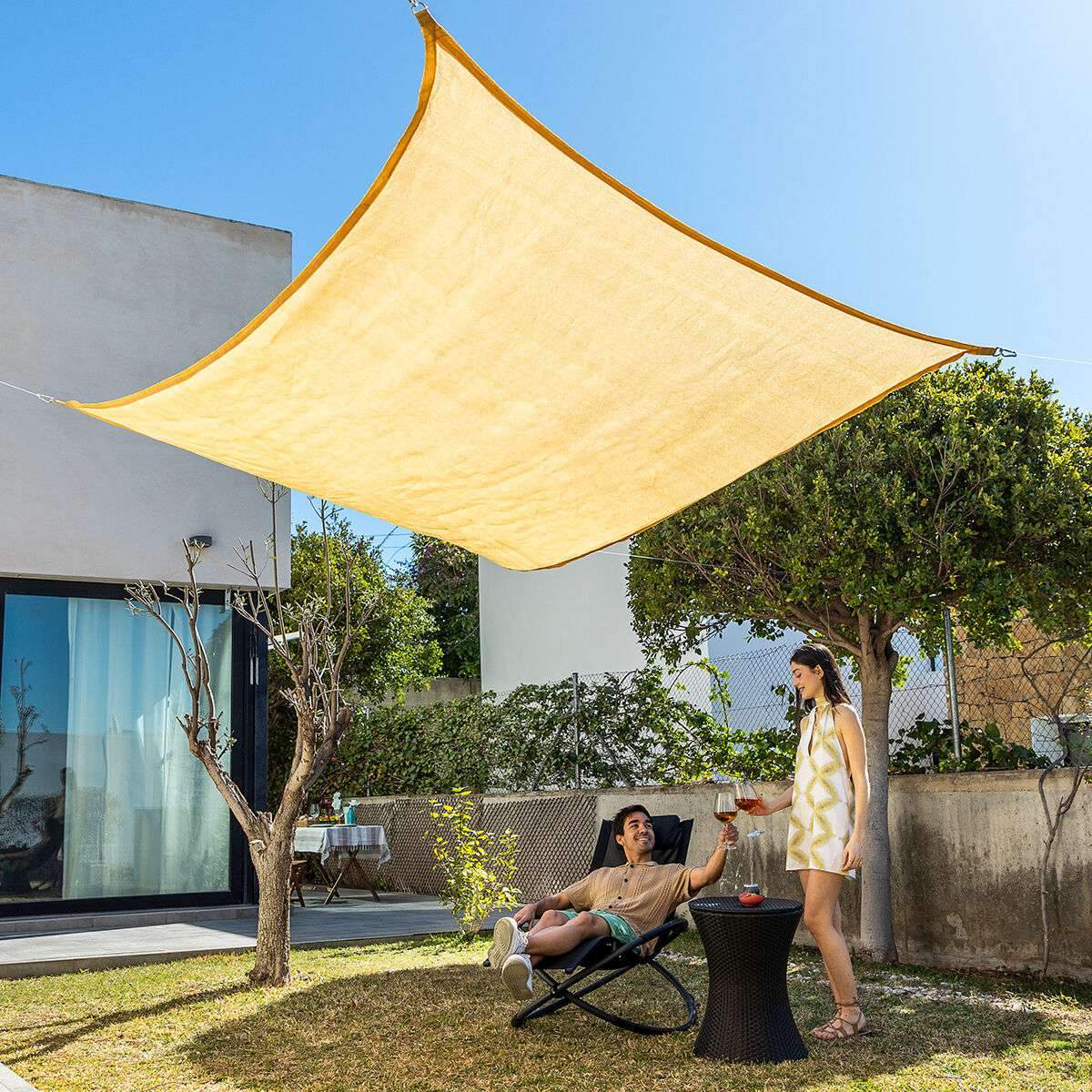 Rektangulär Shade Sail Shazail InnovaGoods 2 x 3 m - Beige | Elektronik - Tillbehör Mobil & Surfplatta - Mobiltillbehör - Mobilkablar - Tillbehör | Pryloteket