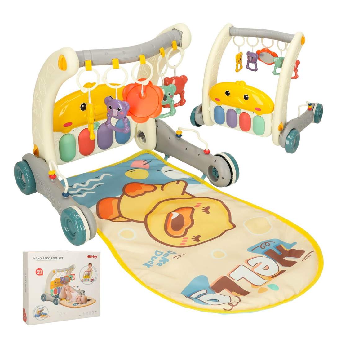 Pedagogisk rullatormatta med piano 2-i-1 Bibi-inn grå | Hälsa & Skönhet - Personvård - Vård & Rehabilitering - Hållning | Pryloteket