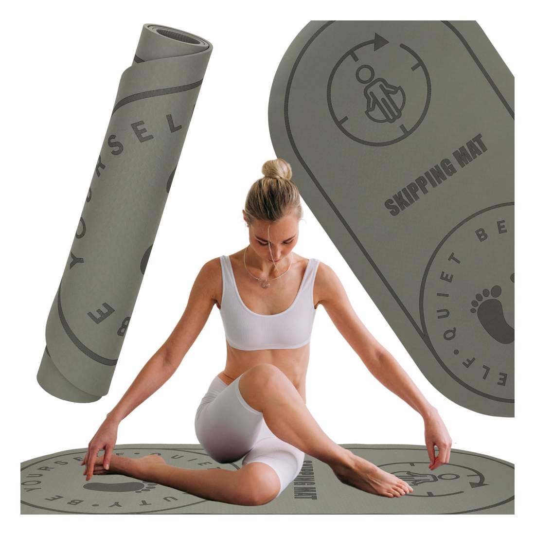 Yogahoppträningsmatta ljudisolerande halkskydd 127x63x0,6 cm svart | Sport & Fritid - Träning | Pryloteket