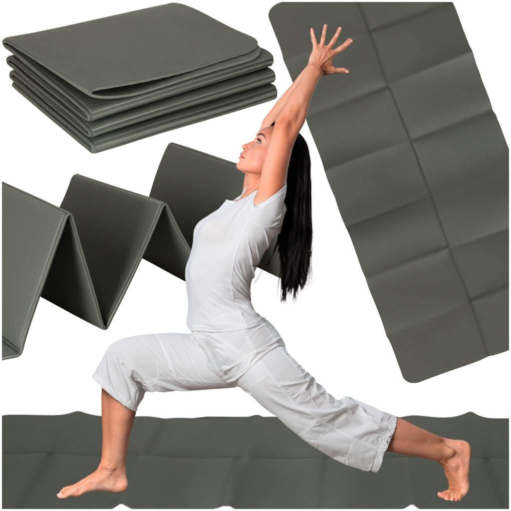 Yoga træningsmåtte foldbar 183x61x0,4 cm