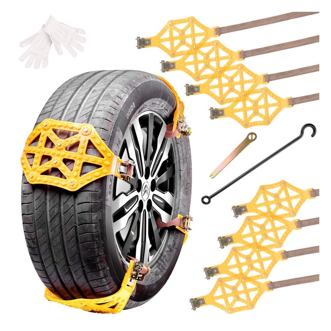 Snökedjor halkskyddade hjulkapslar snödäck 8el. | Elektronik - Tillbehör Mobil & Surfplatta - Mobiltillbehör - Mobilkablar - Tillbehör | Pryloteket