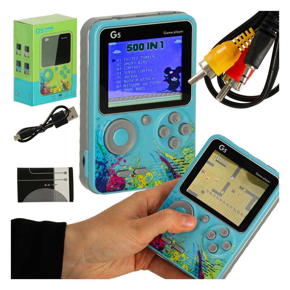 Retro mini bärbar spelkonsol