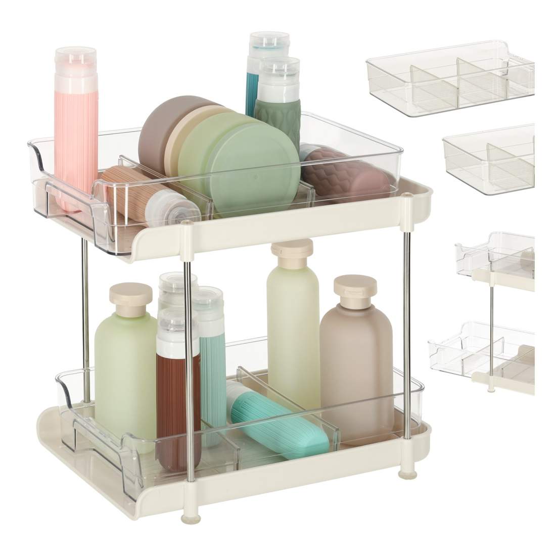 Skrivbordsarrangör för kök badrum akryl tvåvånings | Elektronik - Tillbehör Mobil & Surfplatta - Mobiltillbehör - Mobilkablar - Tillbehör | Pryloteket