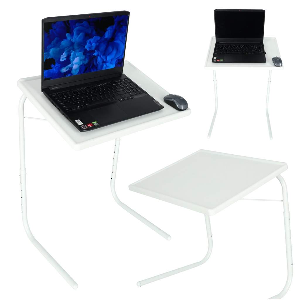 Sidebord til laptop foldning 52 x 40 cm hvid