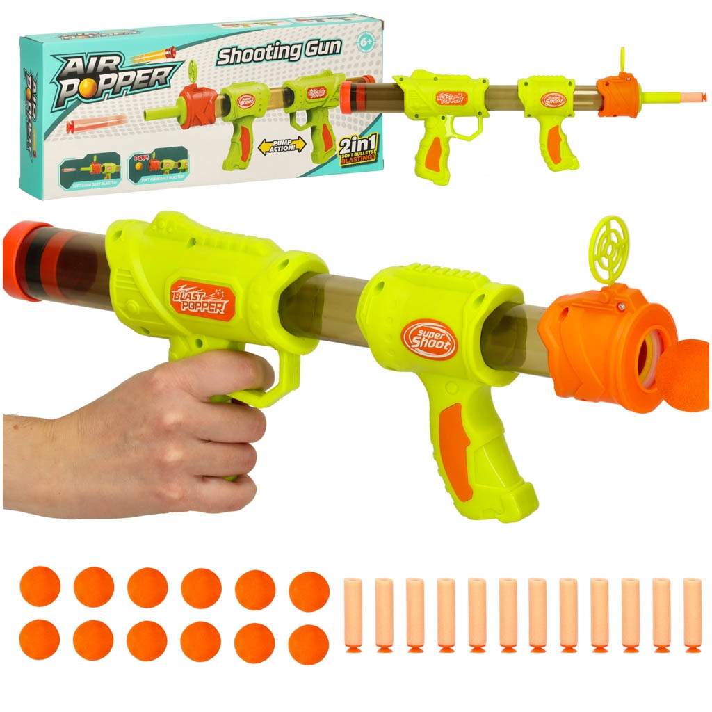 Nerfy patron kuglepistol 2-i-1 grøn