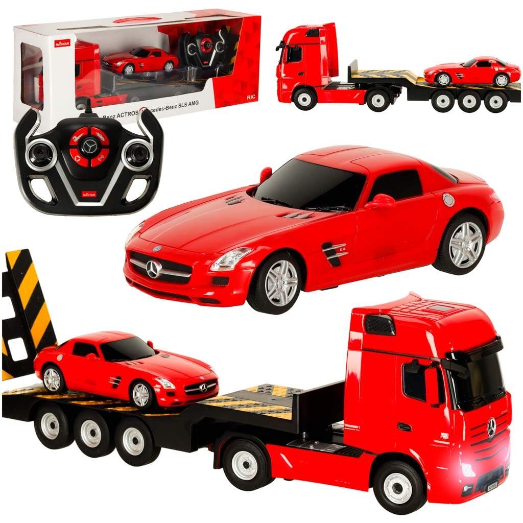 RC bil 1:26 Mercedes-Benz Actros rød