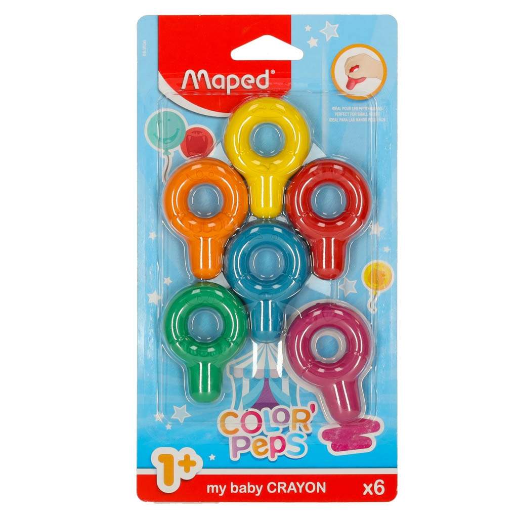 Baby Colorpeps runde plastikblyanter 6 stk. billede