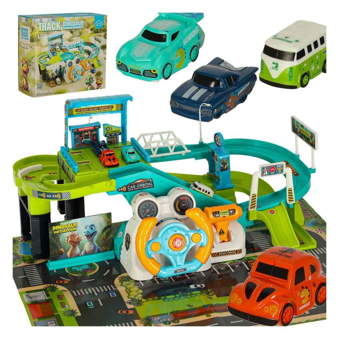 Bilbana parkeringsgarage dinosaur 4 bilar | Leksaker & Spel - Leksaker - Lekset | Pryloteket