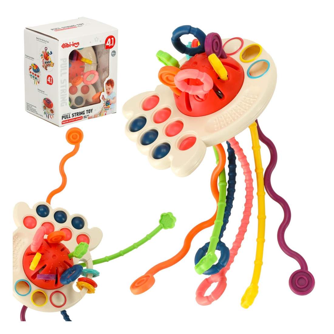 Montessori sanselegetøj til babyer snore knapper perler