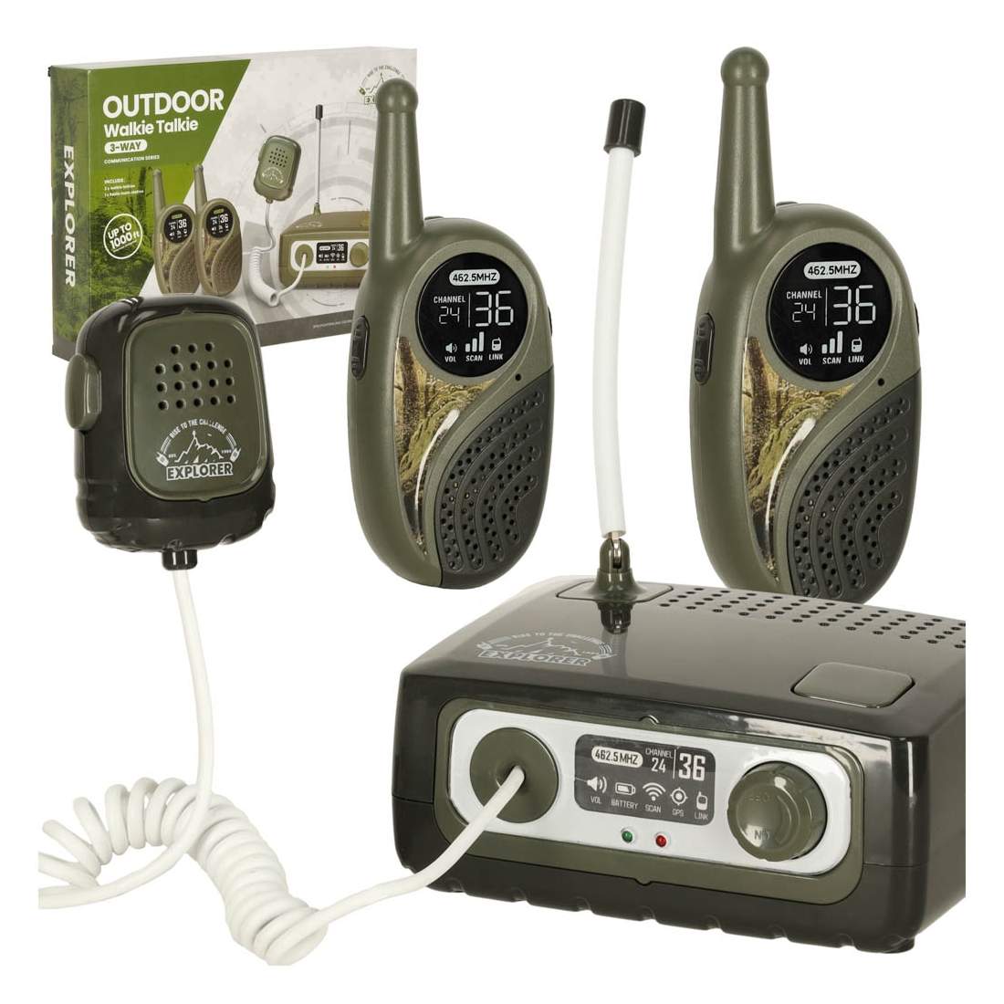 Walkie talkie walkie talkie kortvågsset med växel för barn khaki | Sport & Fritid - Friluftsliv & Camping - Walkie Talkies | Pryloteket