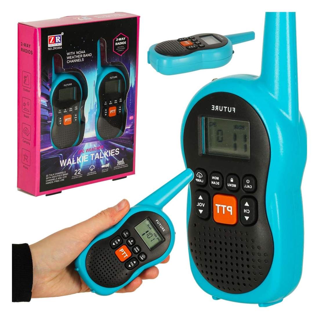 Walkie Talkie walkie talkies för barn 3 km räckvidd set om 2 st. | Sport & Fritid - Friluftsliv & Camping - Walkie Talkies | Pryloteket