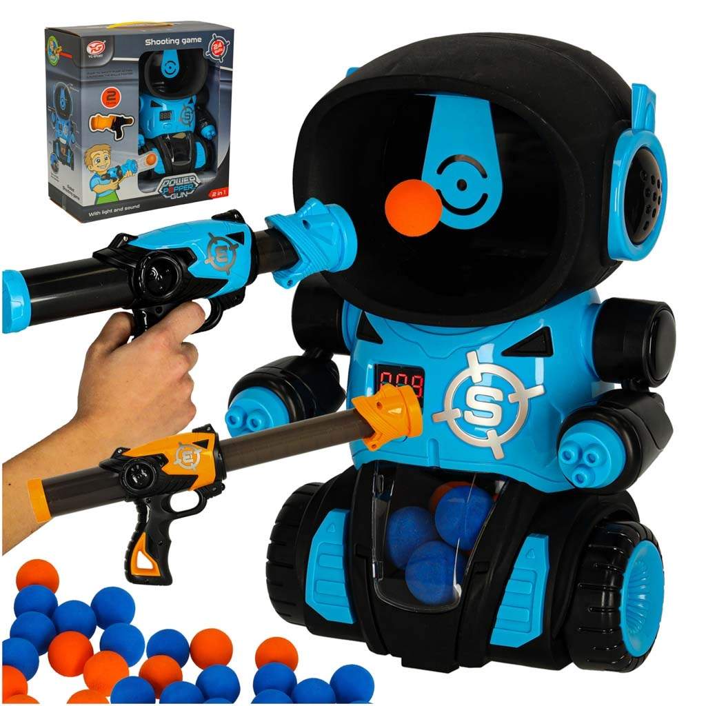 Sulten robotmålskydning arkadespil sæt pistol + bolde