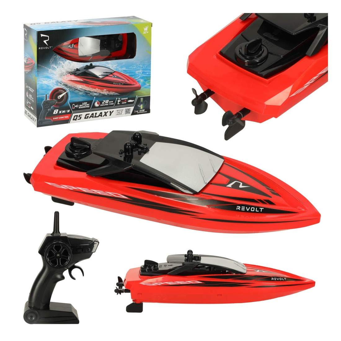 RC fjärrstyrd båt Revolt Q5 Galaxy röd | Hem & Hobby | Pryloteket
