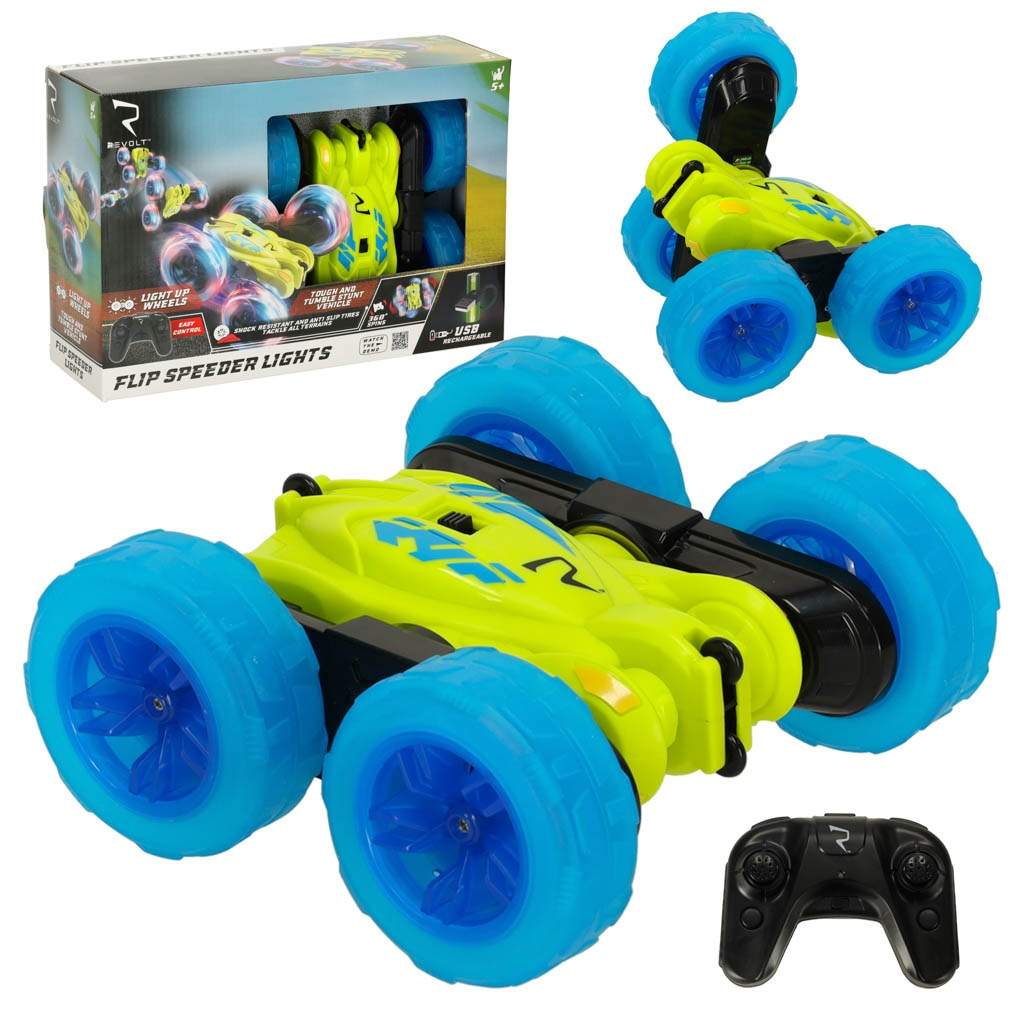 RC Revolt Flip Speeder fjernbetjening bil glødende hjul