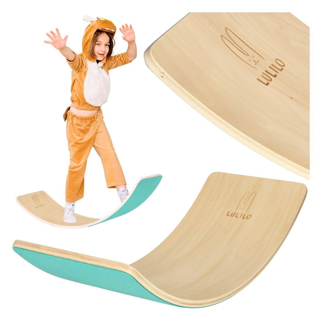 LULILO Ajlo balansbräda med turkos filt | Sport & Fritid - Träning - Träningsredskap | Pryloteket