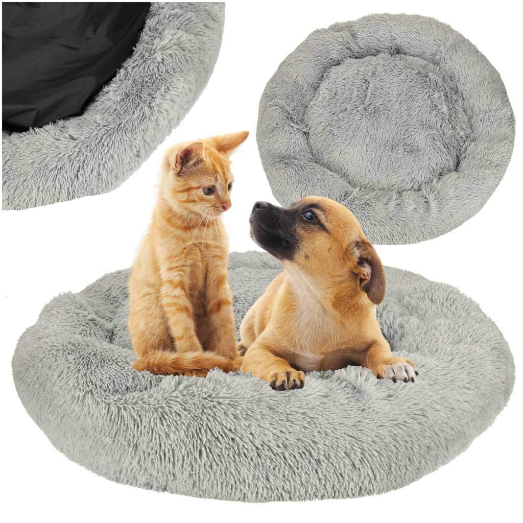 Hundeseng plys pude 100cm jas grå
