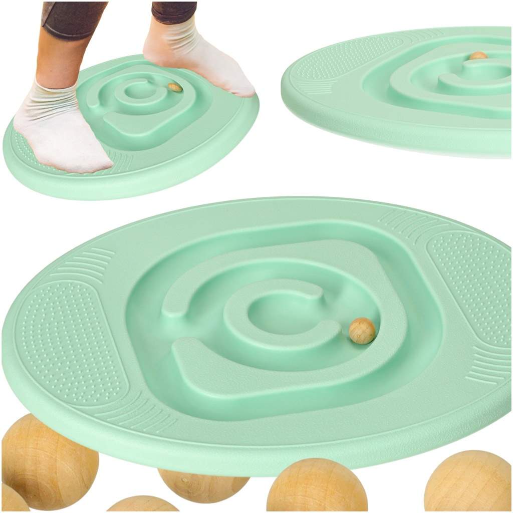 Balancerende balancebjælke med bolde blå