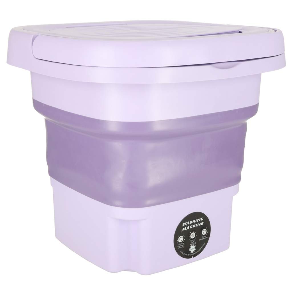 Mini hopfällbar bärbar tvättmaskin 12L lila