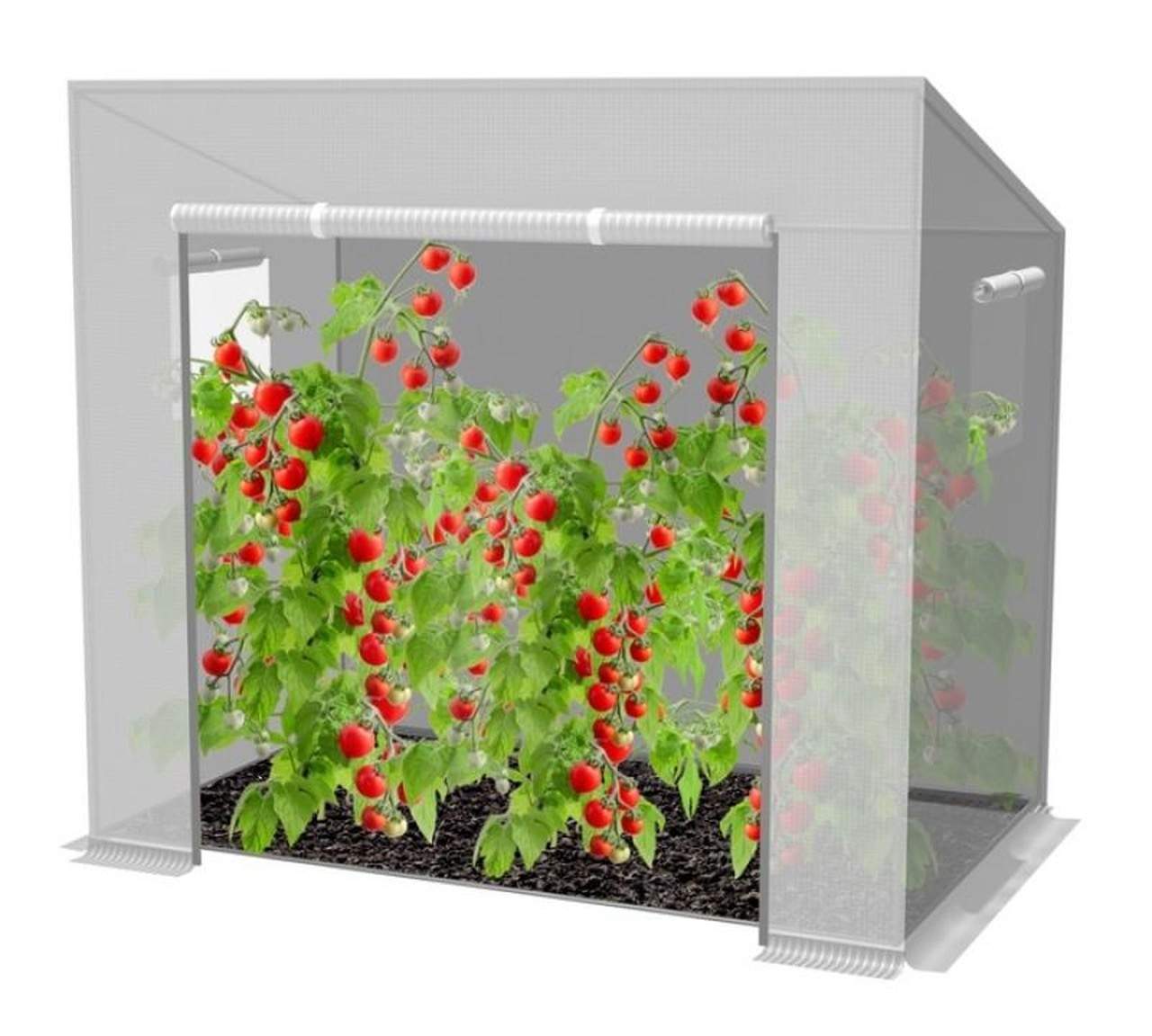 Tomatdrivhus hvid 200x77x168/146cm 0766