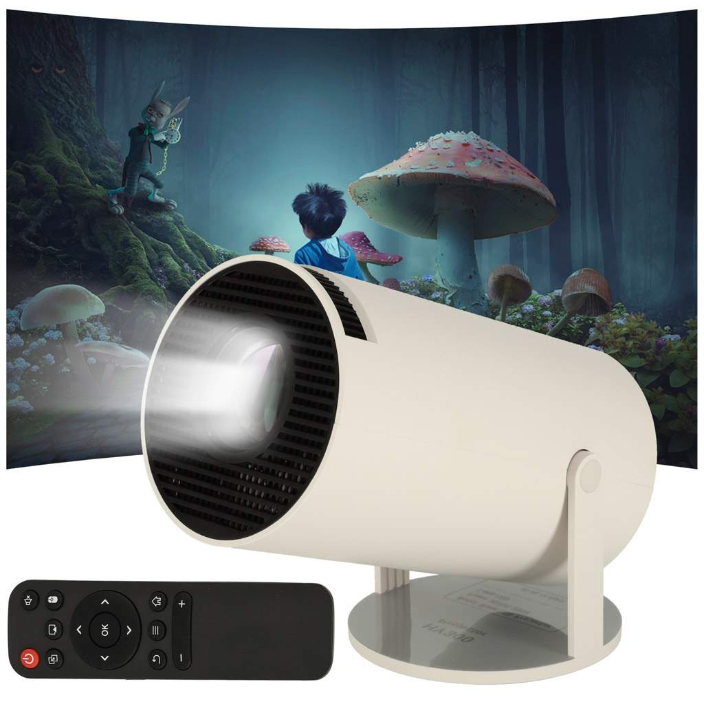 Bærbar LED-projektor 1280x720 40-130" projektor Android 11.0 USB HDMI WiFi hvid