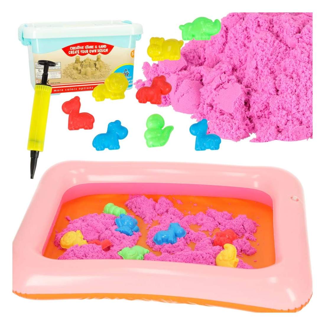 Kinetisk sand i en hink 1kg formar rosa | Elektronik - Tillbehör Mobil & Surfplatta - Mobiltillbehör - Mobilkablar - Tillbehör | Pryloteket