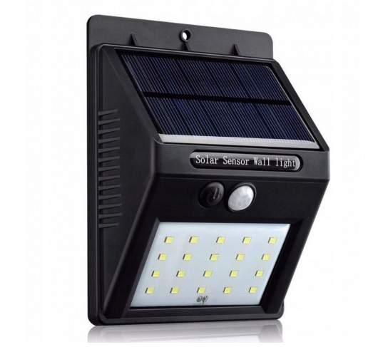 Solcellelampe med bevægelsessensor halogen 20LED