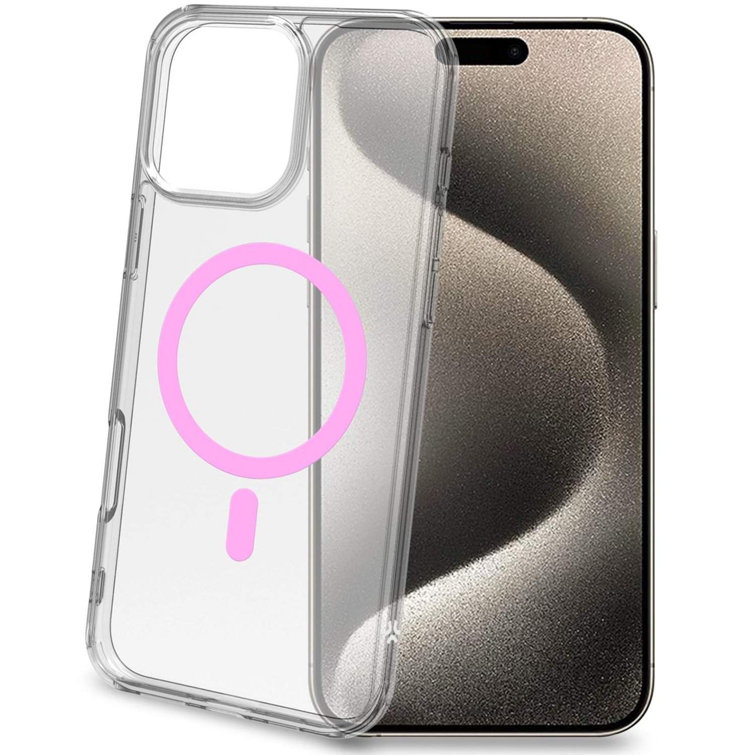 Gelskin mag magnetisk cover MagSafe iPhone 16 Pro Max Gennemsigtig + Pink billede