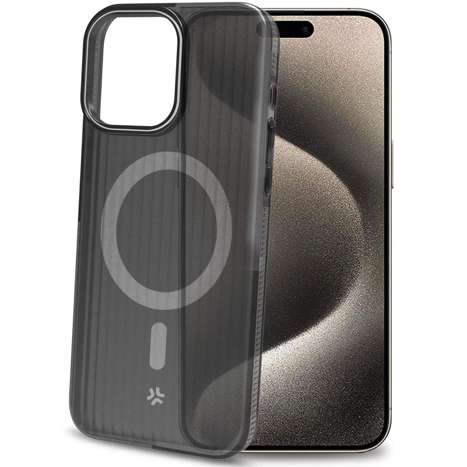 Magsuit MagSafe-kompatibelt etui iPhone 16 semi-transparent sort