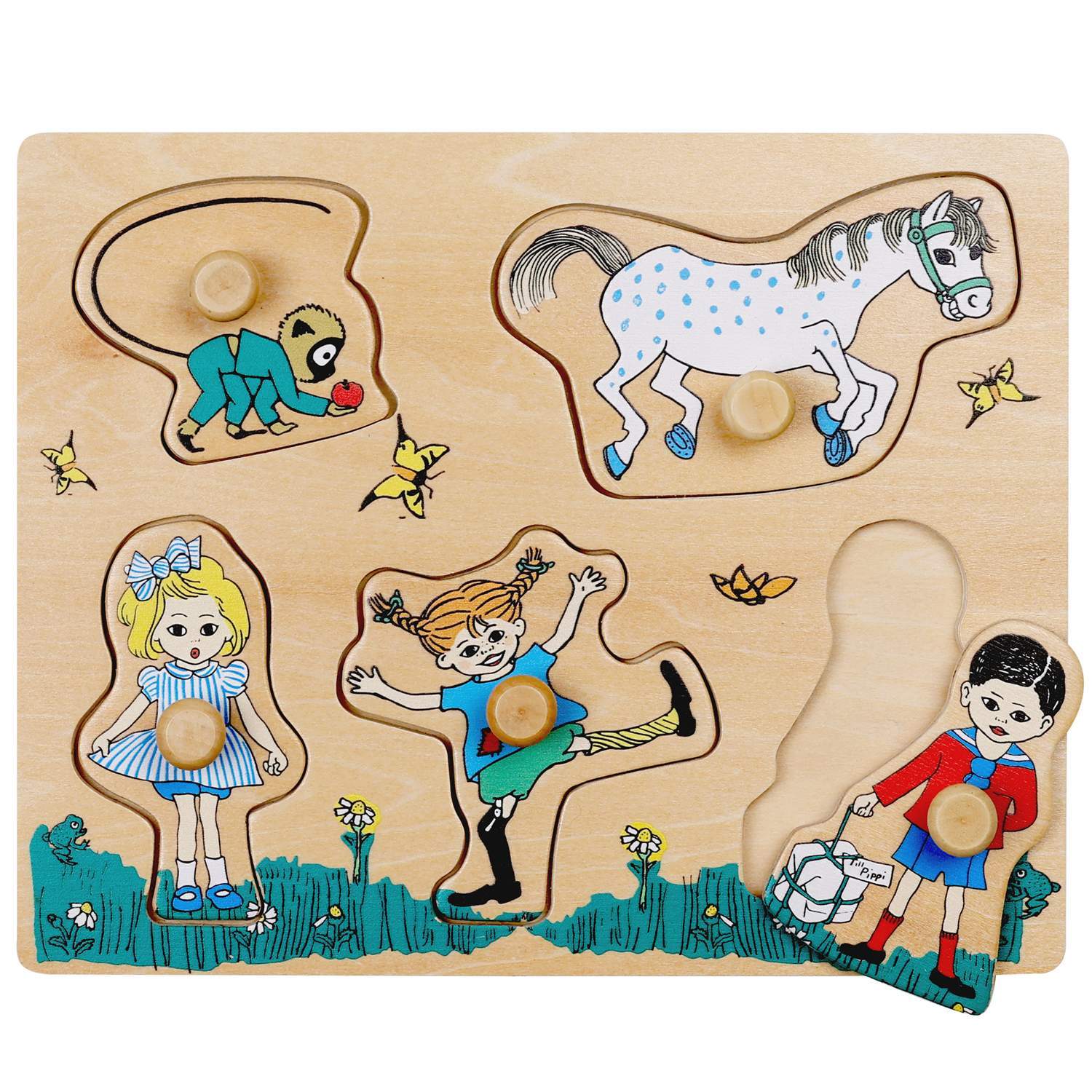 Pippi Puslespil med knopper 5 stk