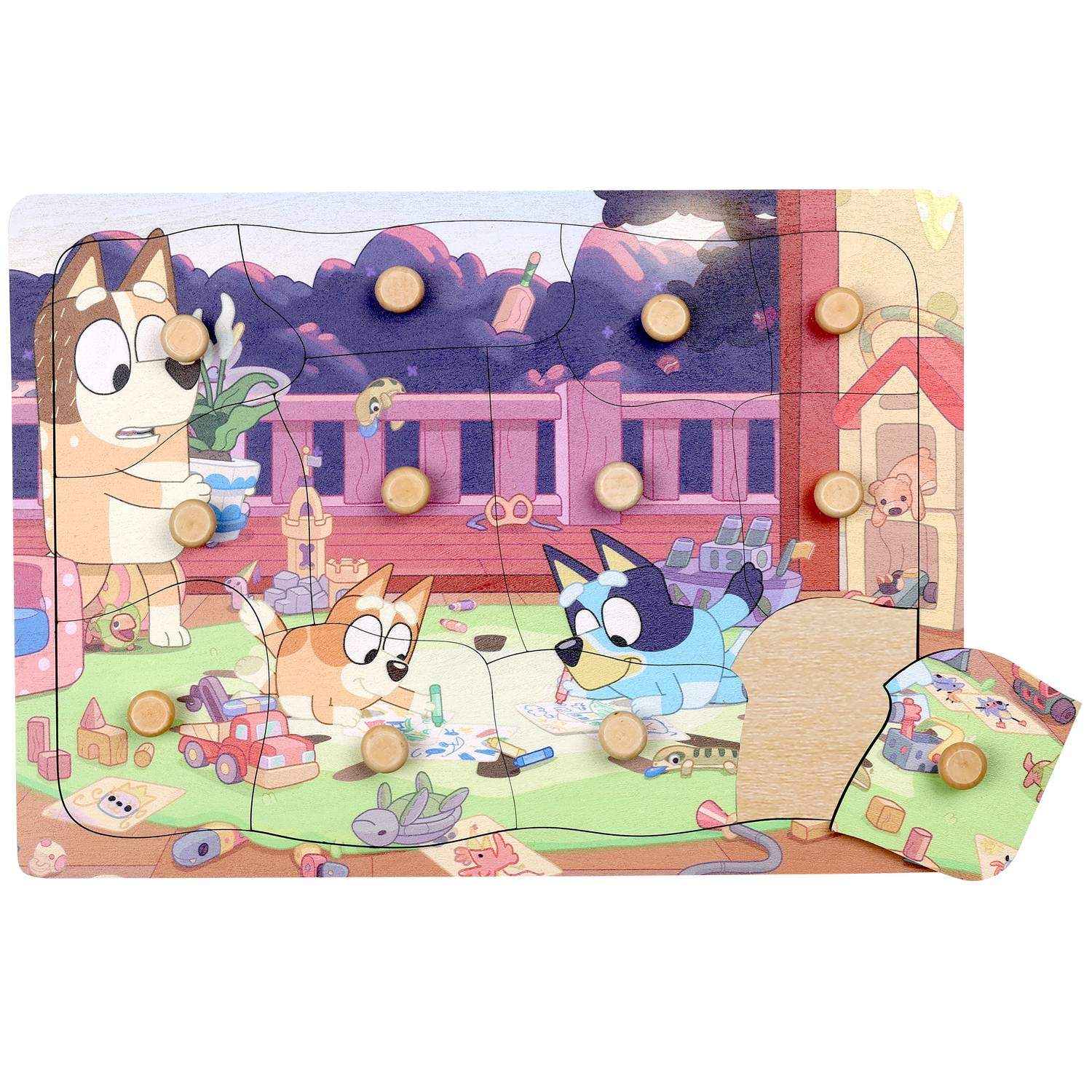 Bluey Puslespil med knopper 12 stykker billede