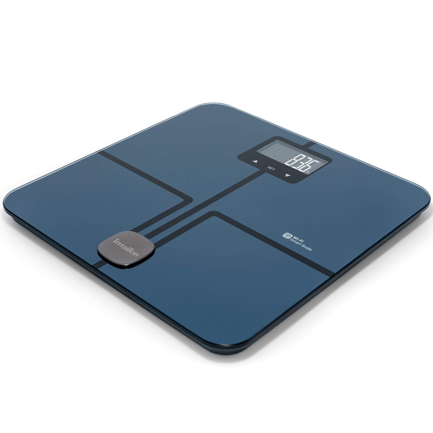 Terraillon Master Coach Ultra, Elektronisk personlig vægt, 180 kg, 100 g, Sort, Blå, kg, Rektandel