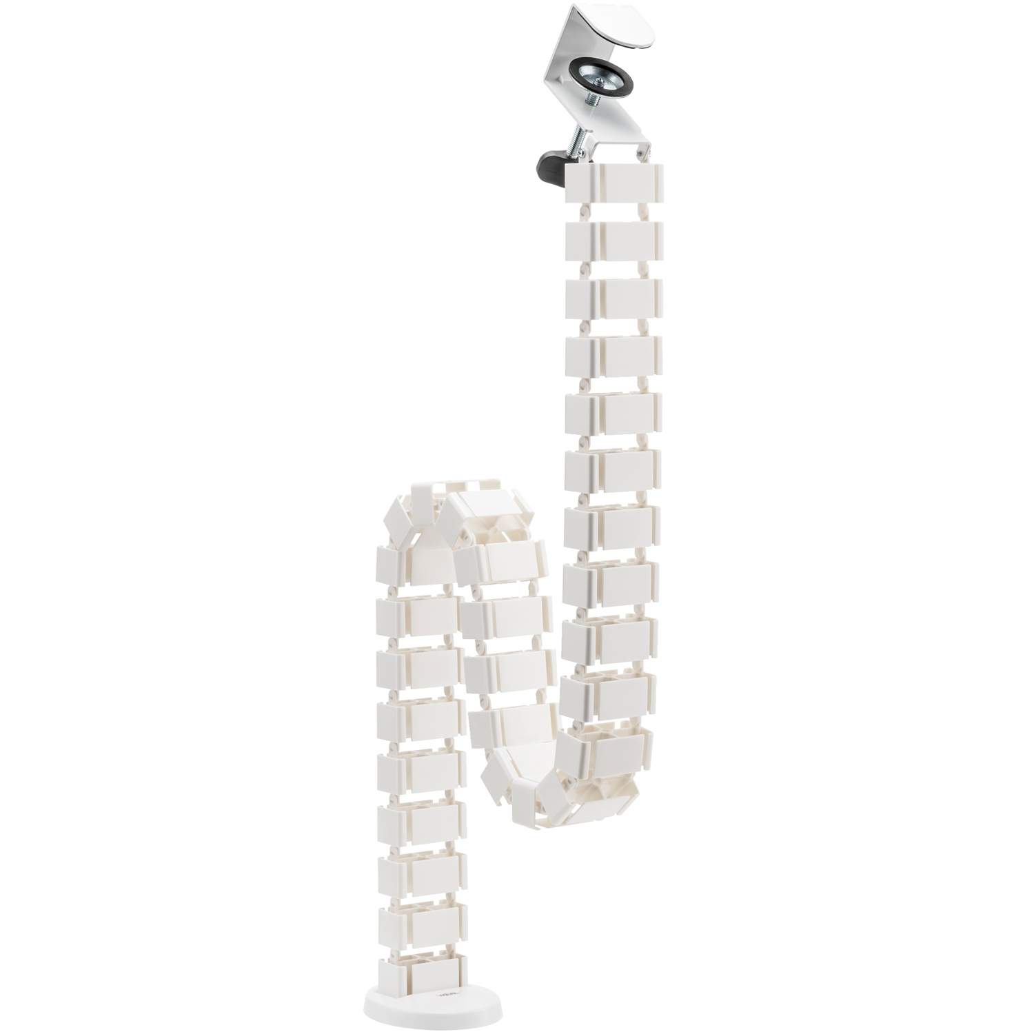 Fleksibel lodret kabelkanal til sidde-/ståborde Hvid