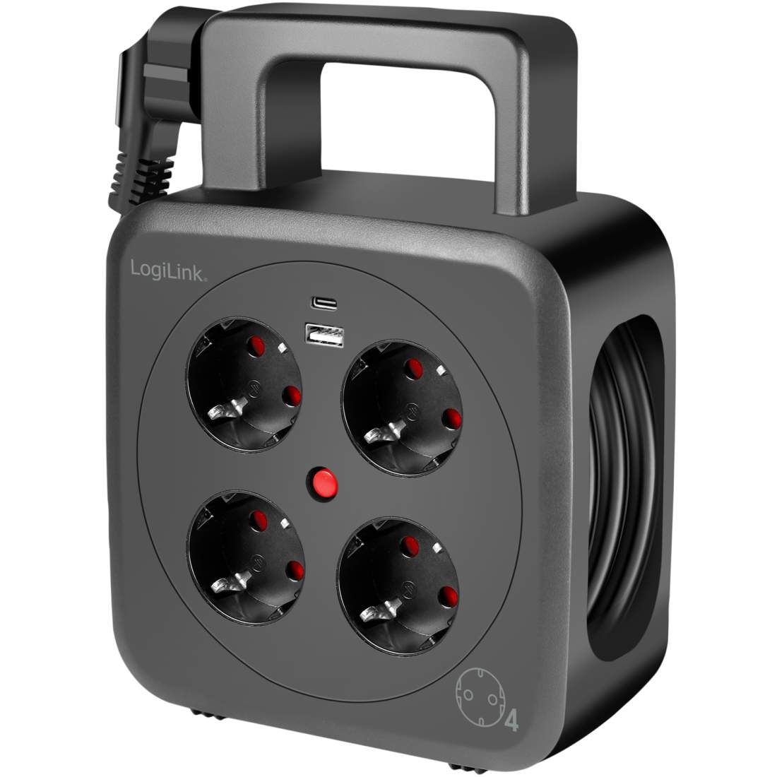 Kabelvinda 5 meter 4 jordade uttag + USB-A/USB-C 20W IP20 | Elektronik - Speltillbehör - Nintendo - Nintendo Switch - Laddare | Pryloteket