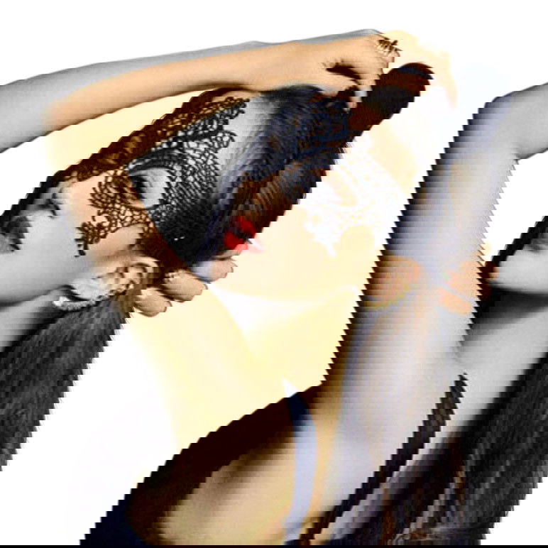 Sensuel Øjenmaske i blonder - Sort