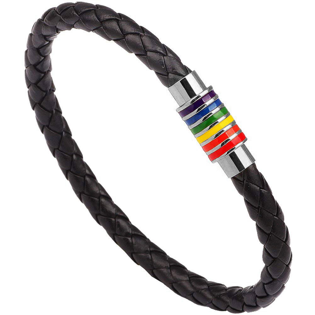 Pride Armbånd - Silver Rainbow - Magnetisk