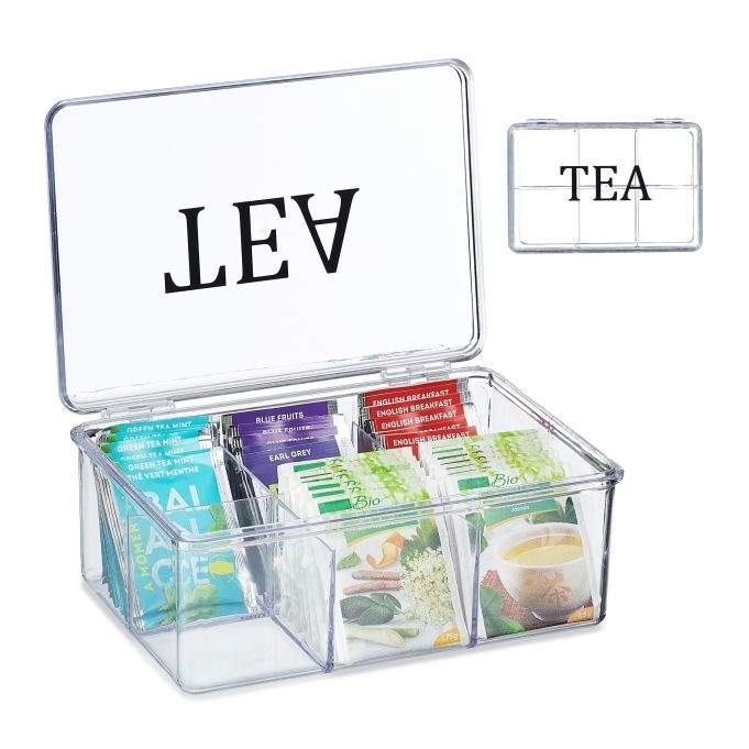 Gennemsigtig teæske med 6 rum