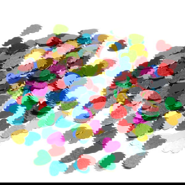 200 metal-pailletter. Hjerter