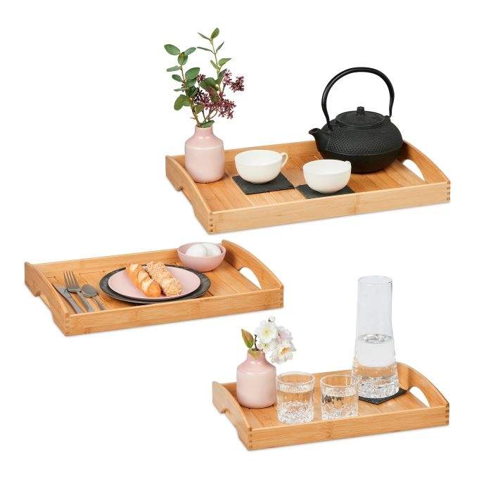 Bakker i bambus - sæt med 3 stk