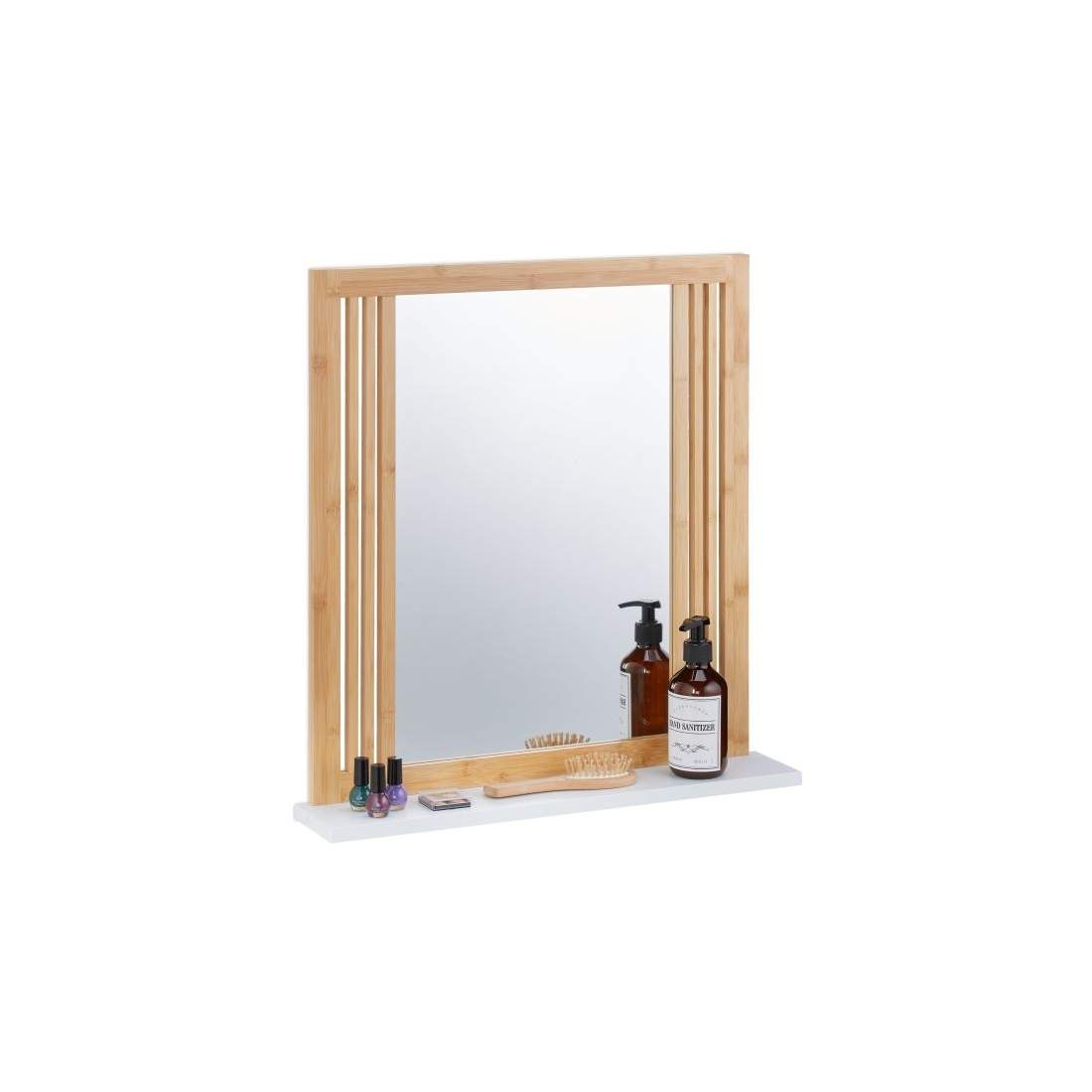 Badrumsspegel i bambu med hylla | Hem & Hobby - Hem & Hushåll - Badrum | Pryloteket