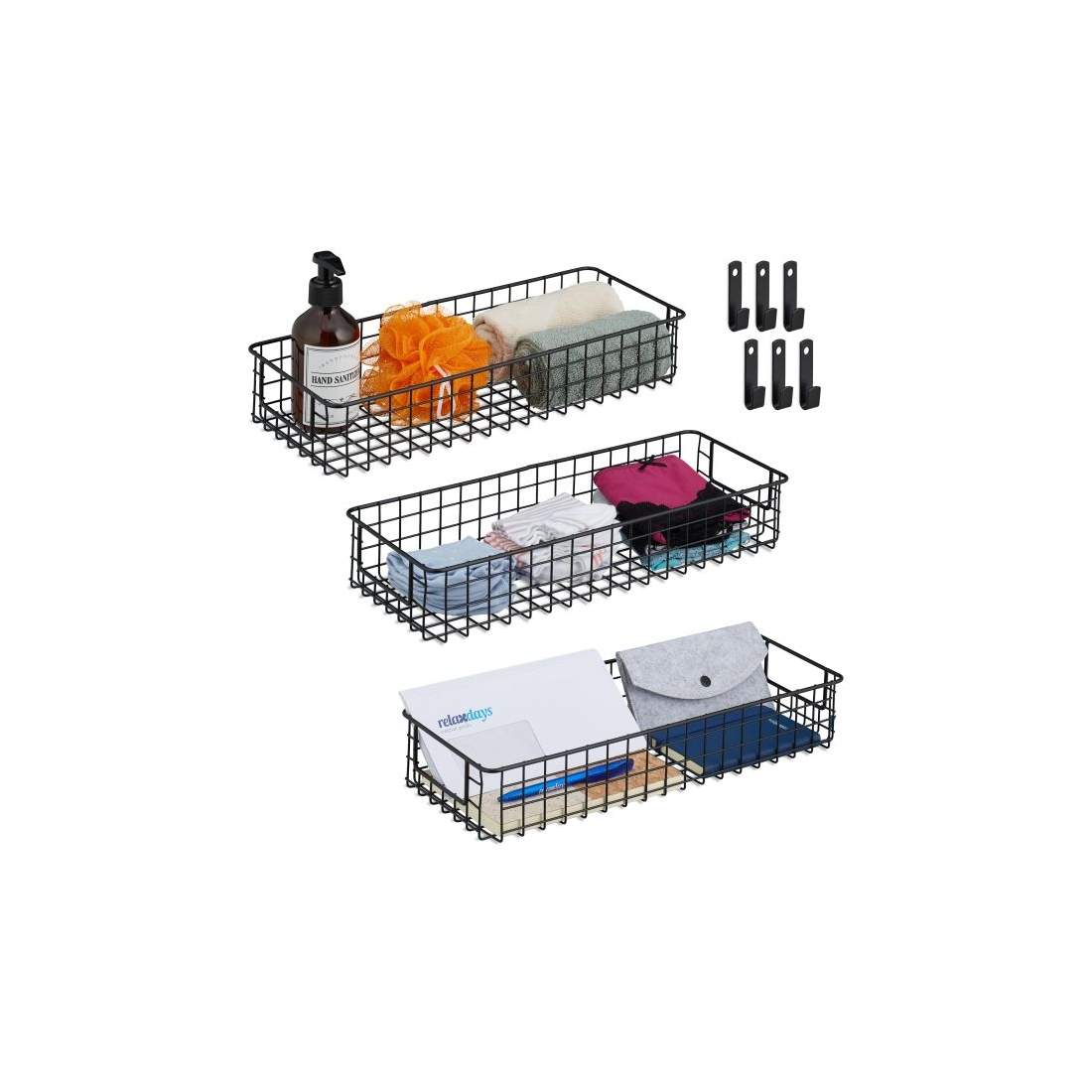 set med 3 trådkorgar för väggen | Mode & Accessoarer - Accessoarer | Pryloteket