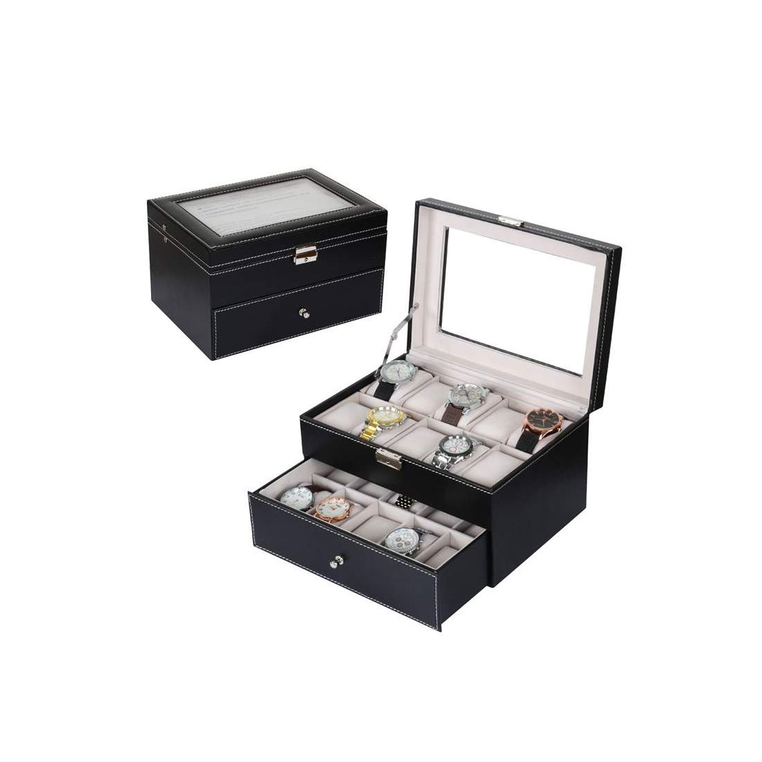 Lyxig Klockbox / Klocklåda / Urbox för 20 klockor | Mode & Accessoarer - Klockor & Klocklådor - Klocklådor | Pryloteket