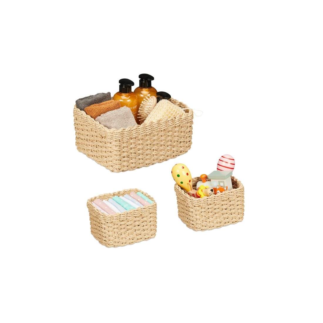 Vävd förvaringskorg, set om 3 | Mode & Accessoarer - Kläder - Underkläder | Pryloteket
