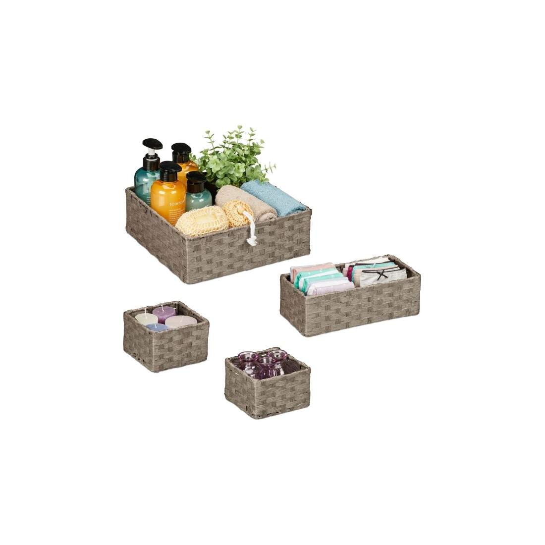 Vävd förvaringskorg, set om 4 | Mode & Accessoarer - Kläder - Underkläder | Pryloteket